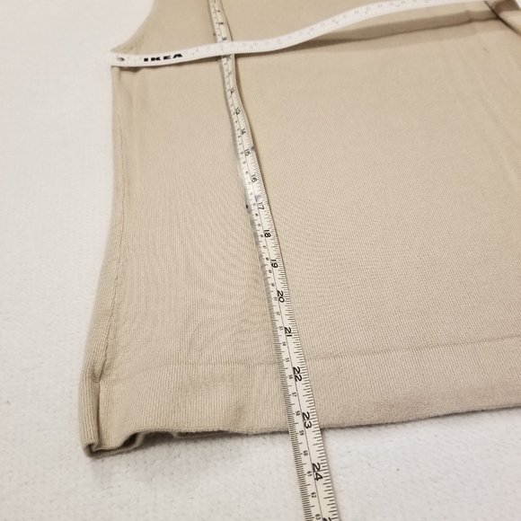 Vintage Beige Turtle Neck Sleeveless Tank Knit Top Small Essence - Picture 10 of 11